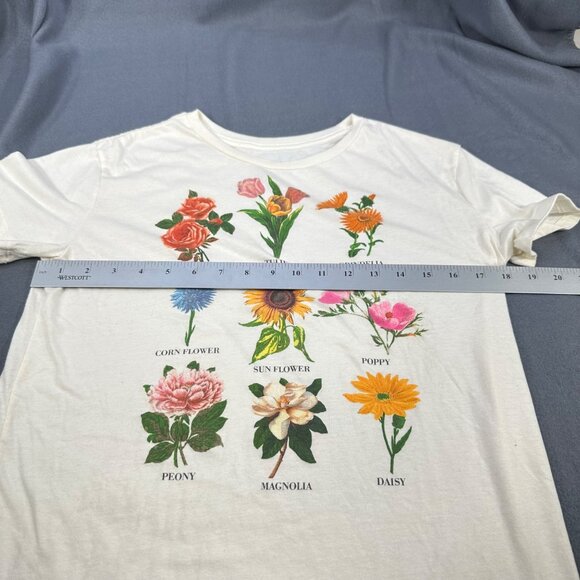 Fifth Sun Womens Size Medium Tee Shirt Floral Graphic White Preowned - Picture 6 of 9